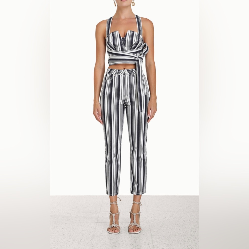Zimmerman stripe stovepipe bustier and pant set. Only worn once.